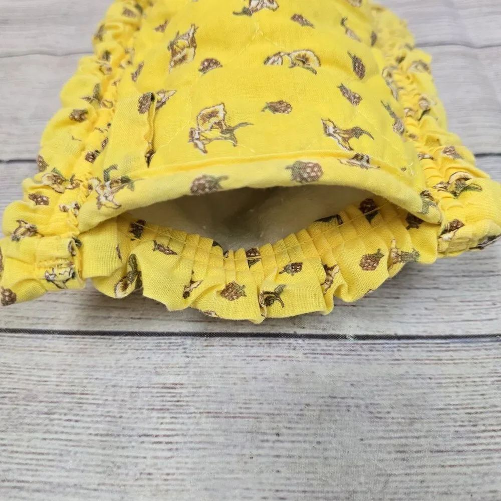 Vintage 1981 Oven Mitt Victoria Plum Sharpe Ltd Pot Holder Yellow Fairy Elf